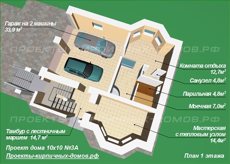 Двухэтажный дом 10х10 планировка комнат